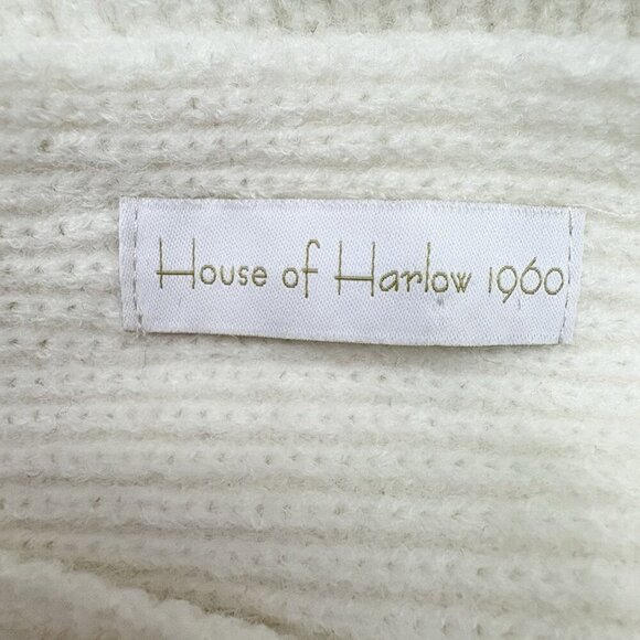 House of Harlow 1960 Cross Front Wrap Shrug Cable Knit Sweater Women’s OS Ivory - Picture 11 of 12